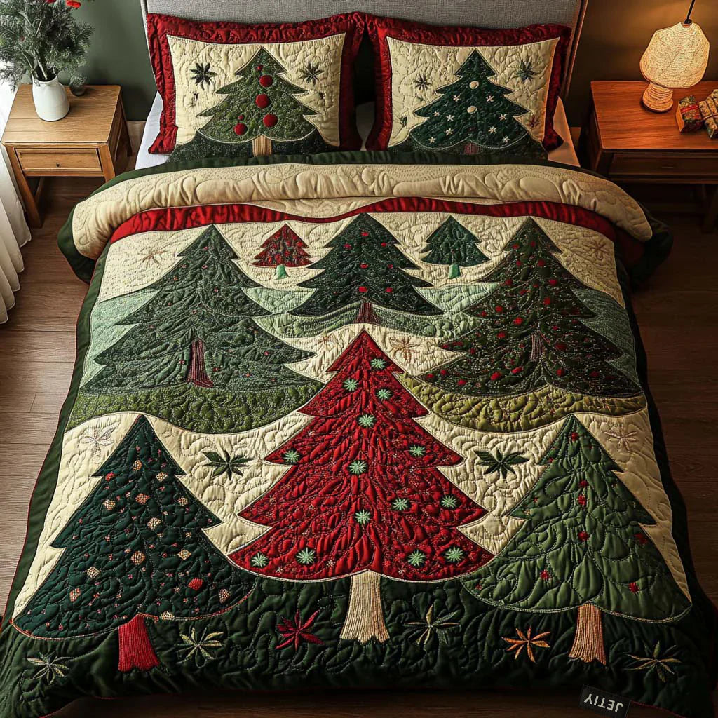 3-Piece Quilted Bedspread Set - Joyful Forest