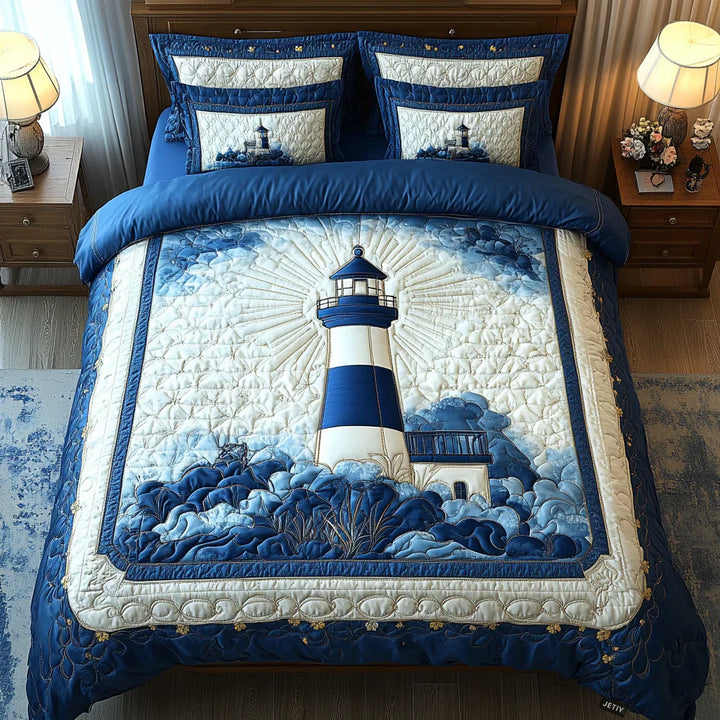 3-Piece Quilted Bedspread Set - Beacon Breeze