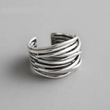 Adjustable Layered Ring in 925 Sterling Silver
