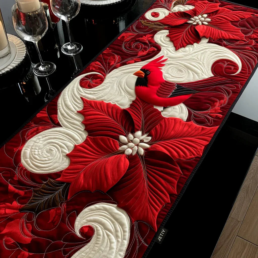 Quilted Table Runner - Cardinal Waves