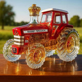 Glass Whiskey Bottle in the Shape of a Tractor