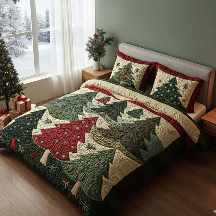 3-Piece Quilted Bedspread Set - Joyful Forest