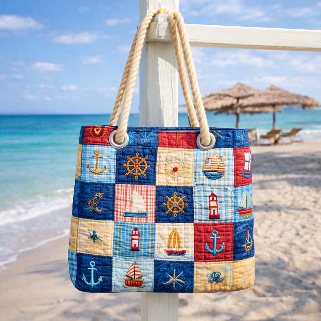 Handmade Beach Bag | Sea Patchwork