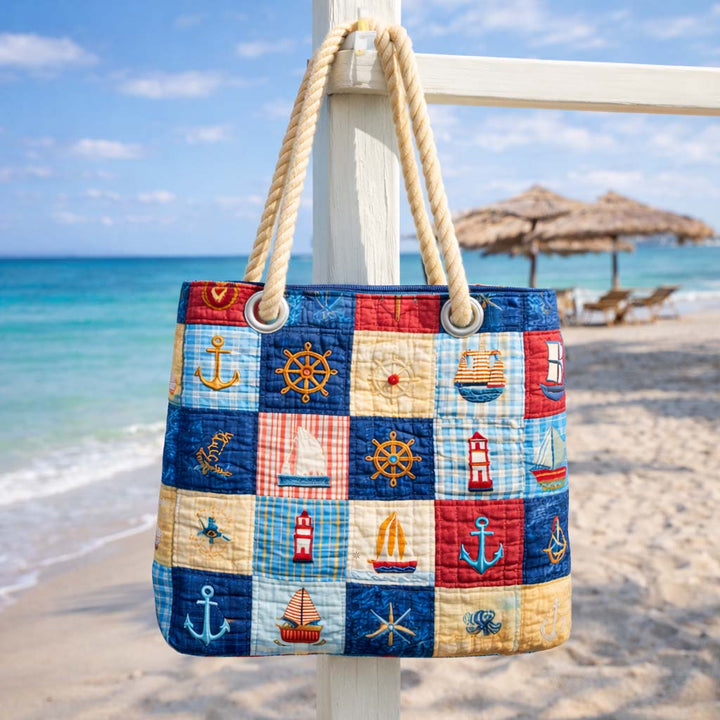 Handmade Beach Bag | Sea Patchwork