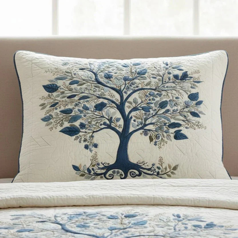 Quilted Pillowcase - Blue Serenity