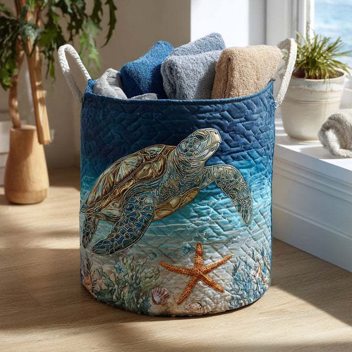 Quilted Turtle Basket | Handmade Laundry Basket
