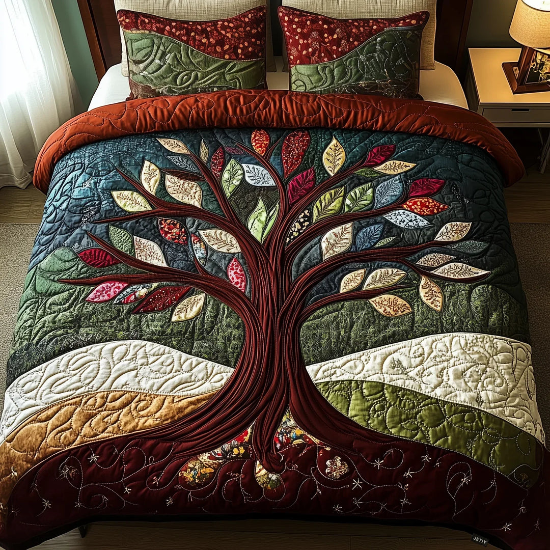 3-Piece Quilted Bedspread Set - Nature's Embrace