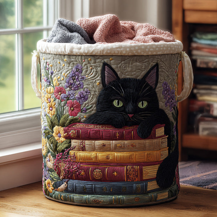Quilted Cat Basket | Handmade Laundry Basket