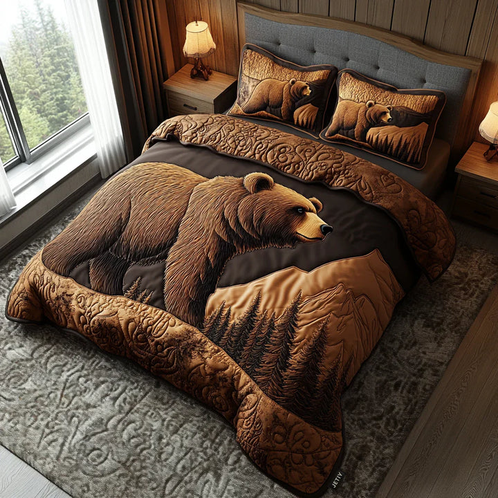 3-Piece Quilted Bedspread Set - Shadowed Trails
