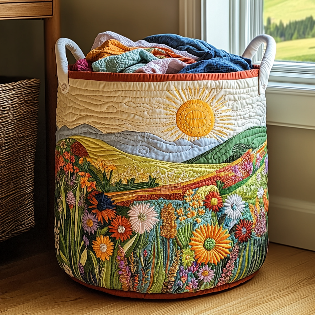Spring Meadow | Handmade Laundry Basket