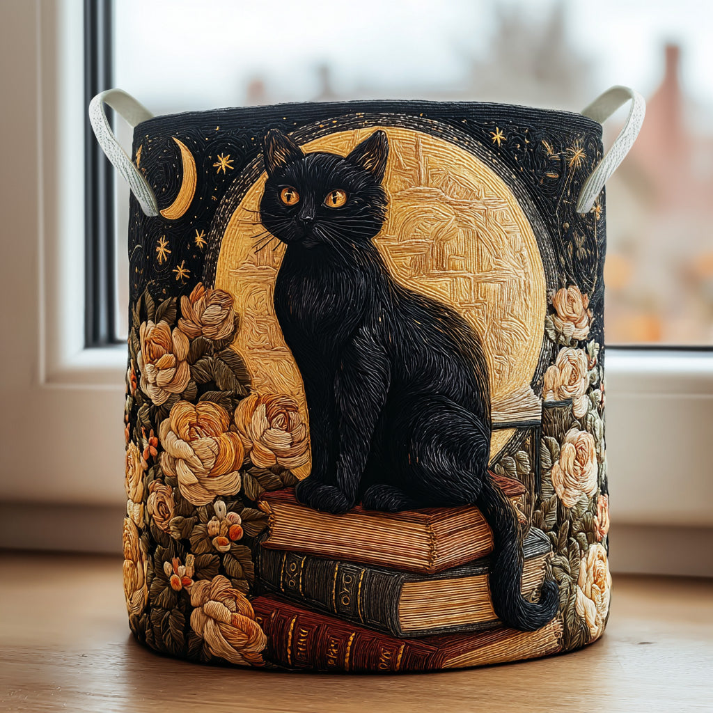 Quilted Cat Basket | Handmade Laundry Basket