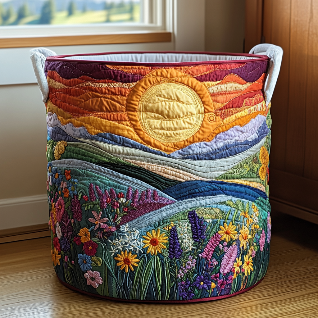 Bright Meadow | Handmade Laundry Basket