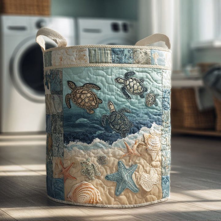 Quilted Turtle Basket | Handmade Laundry Basket