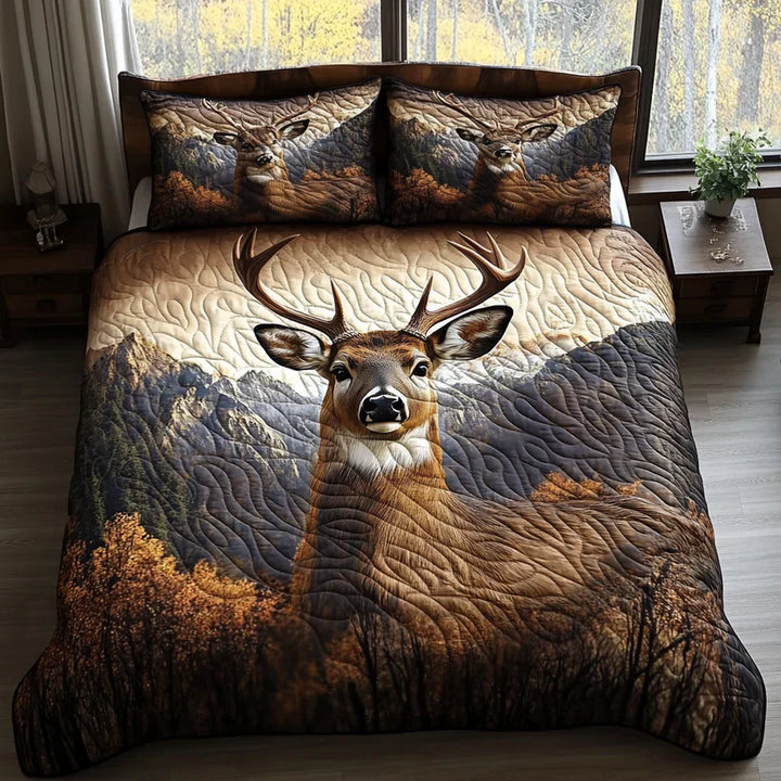 3-Piece Quilted Bedspread Set - Forest Animals