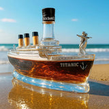 Romantic whiskey bottle in the shape of a ship