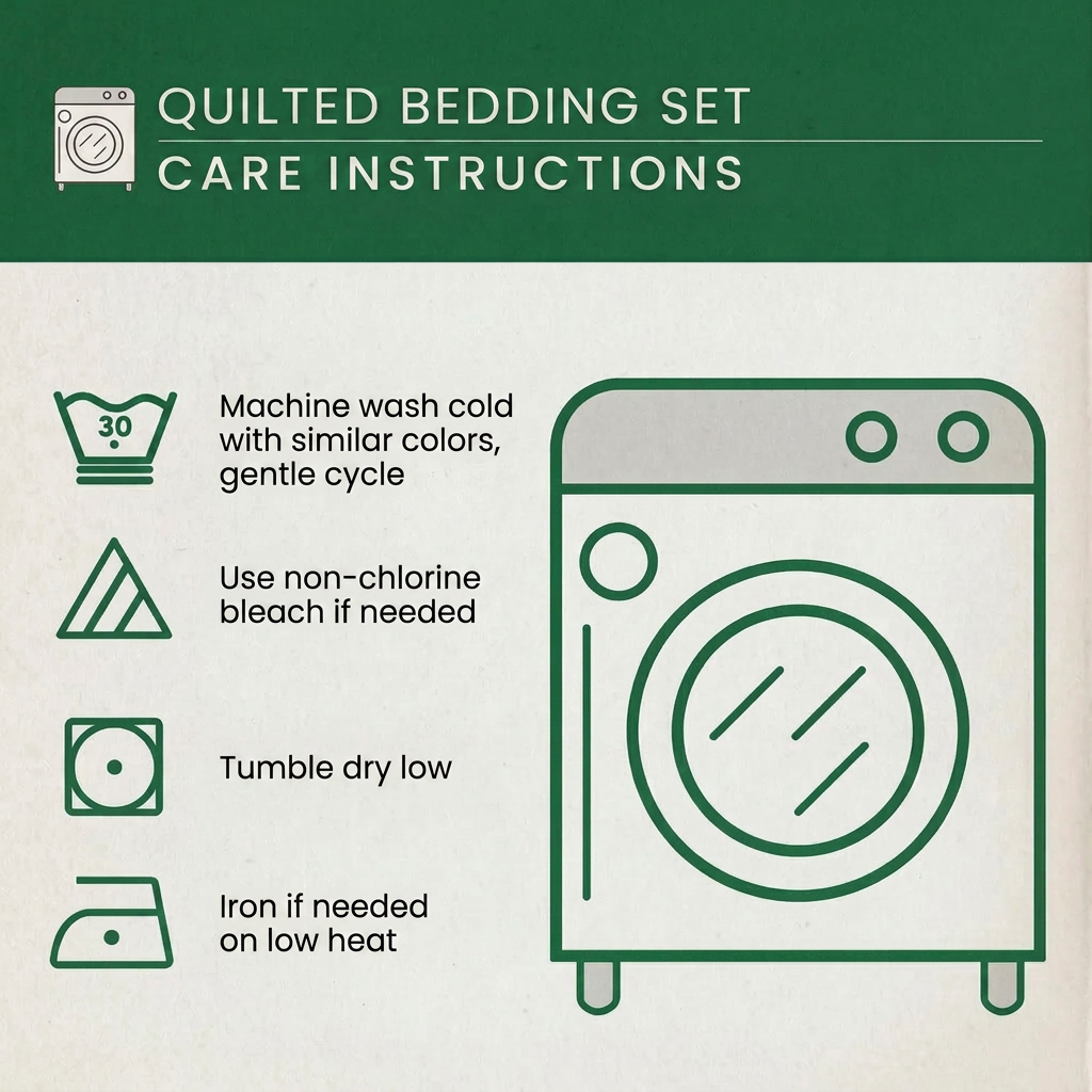 3-Piece Quilted Bedspread Set - Happy Farm