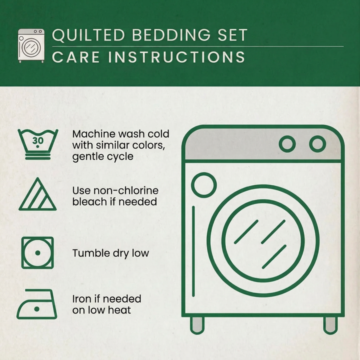 3-Piece Quilted Bedspread Set - Sunny Glow