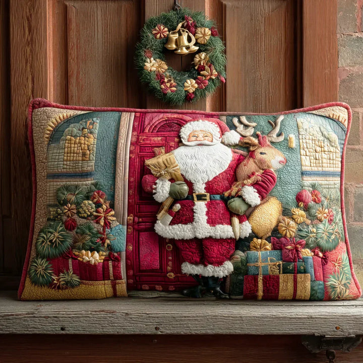 Quilted Pillowcase - Santa's Warm Greetings