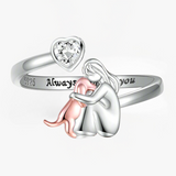 Dog Embrace Ring (Pink)